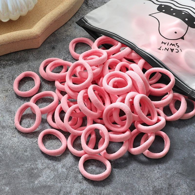 60/100 teile/satz Elastische Haarbänder Mädchen Haar Zubehör Bunte Nylon Stirnband Kinder Pferdeschwanz Halter Scrunchie Ornamente Geschenk