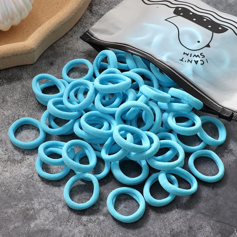 60/100 teile/satz Elastische Haarbänder Mädchen Haar Zubehör Bunte Nylon Stirnband Kinder Pferdeschwanz Halter Scrunchie Ornamente Geschenk