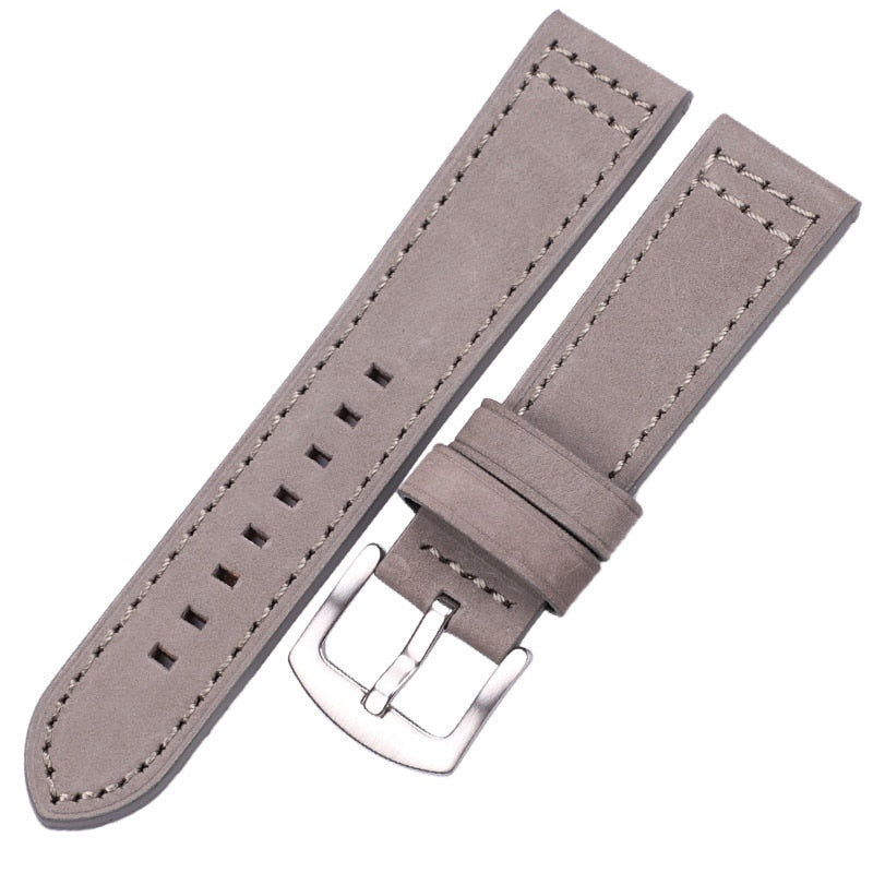 HENGRC Echtes Leder Uhrenarmbänder Armband Schwarz Blau Grau Braun Rindsleder Uhrenarmband Für Frauen Männer 18 20mm 22mm 24mm Handgelenk Band