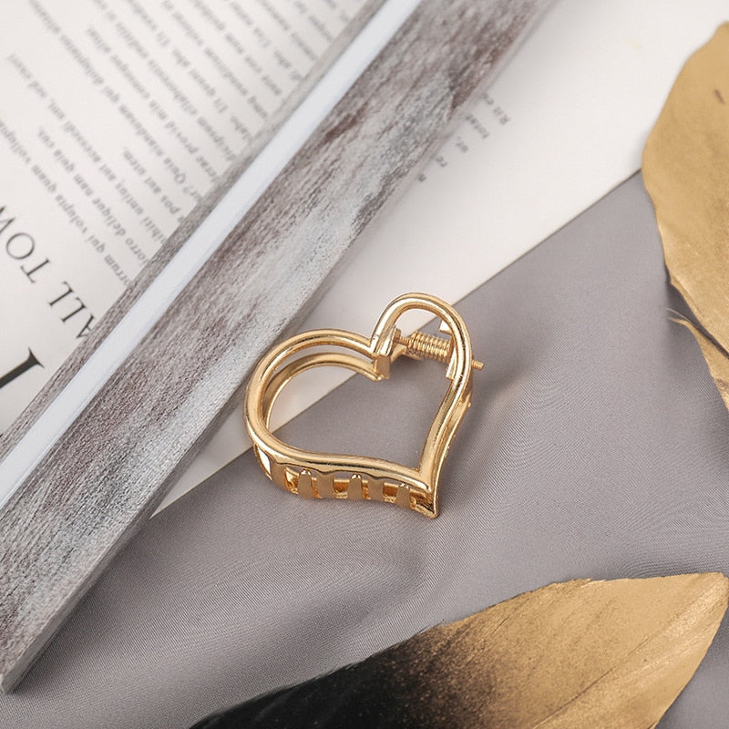 Elegant Gold Silver Hollow Geometric Metal Hair Claw For Women Long Thick Hair Holder Hair Claw Clip Fashion Hair Accessories