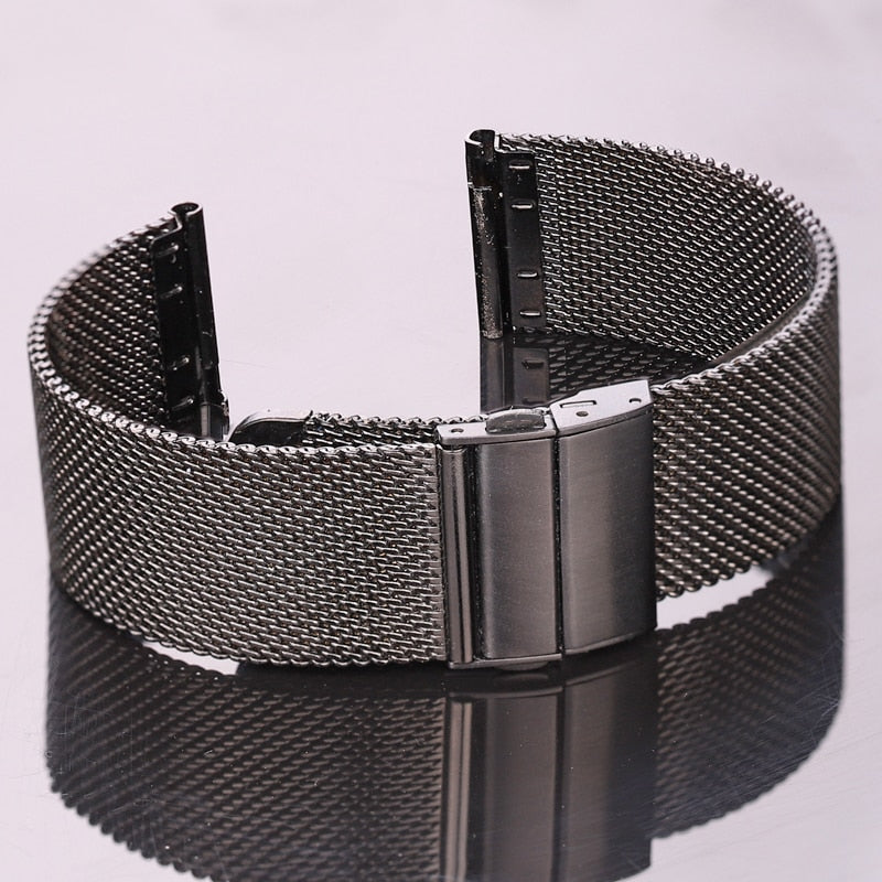 Mesh Milanese Loop Armband Armband 16mm 18mm 20mm 22mm 24mm Silber Schwarz Smart Watch Band für Galaxy Watch 4 5 Pro Strap