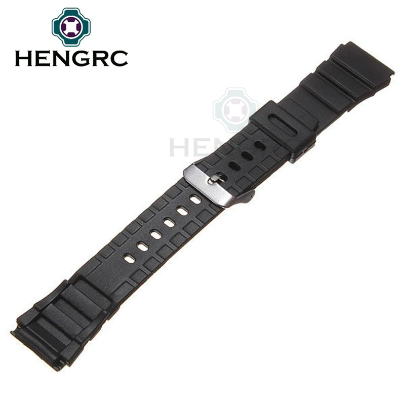 Silikon-Uhrenarmbänder 18 20 22 mm Herren Schwarz Sport Tauchen Gummi-Uhrenarmband Silber Edelstahl-Schnalle