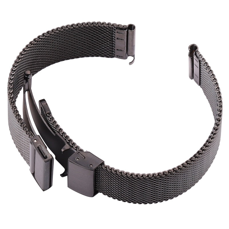 Mesh Milanese Loop Armband Armband 16mm 18mm 20mm 22mm 24mm Silber Schwarz Smart Watch Band für Galaxy Watch 4 5 Pro Strap