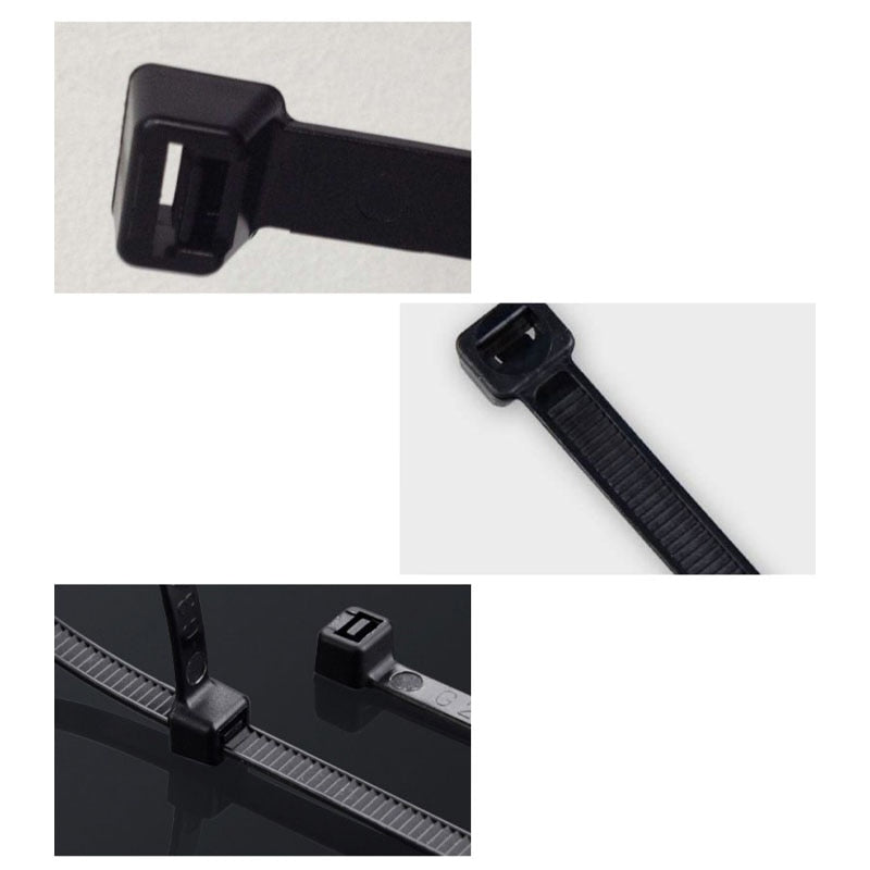 Self-locking plastic nylon cable tie 100 pieces black 5x300 cable tie fastening ring 3x200 industrial cable tie cable tie set