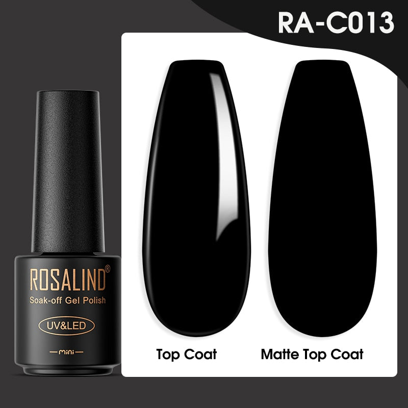 ROSALIND Gel-Nagellack-Lampe, alles für Nägel, Kunst, Maniküre, mit mattem Basis-Decklack, semi-permanenten Gellack-Nagelgel-Nagellacken