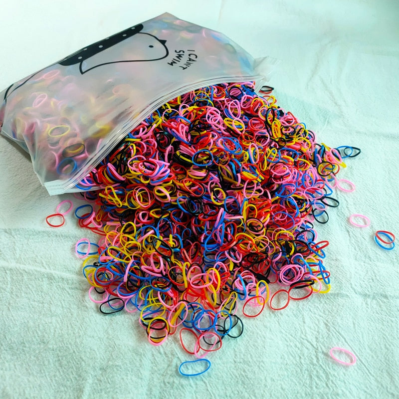 500 stücke Mädchen Bunte Einweg Gummiband Elastische Haarbänder Stirnband Kinder Pferdeschwanz Halter Bands Kinder Haar Zubehör