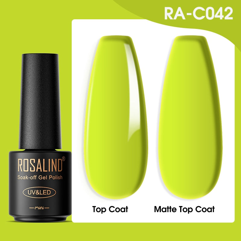 ROSALIND Gel-Nagellack-Lampe, alles für Nägel, Kunst, Maniküre, mit mattem Basis-Decklack, semi-permanenten Gellack-Nagelgel-Nagellacken