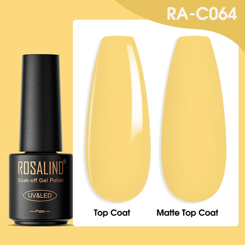 ROSALIND Gel-Nagellack-Lampe, alles für Nägel, Kunst, Maniküre, mit mattem Basis-Decklack, semi-permanenten Gellack-Nagelgel-Nagellacken