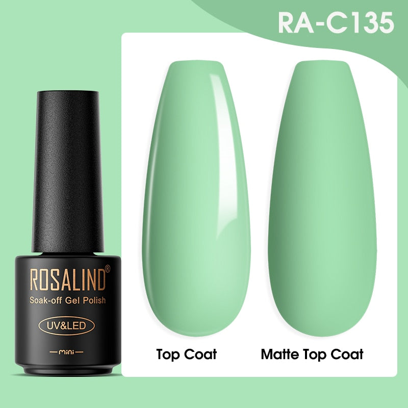 ROSALIND Gel-Nagellack-Lampe, alles für Nägel, Kunst, Maniküre, mit mattem Basis-Decklack, semi-permanenten Gellack-Nagelgel-Nagellacken