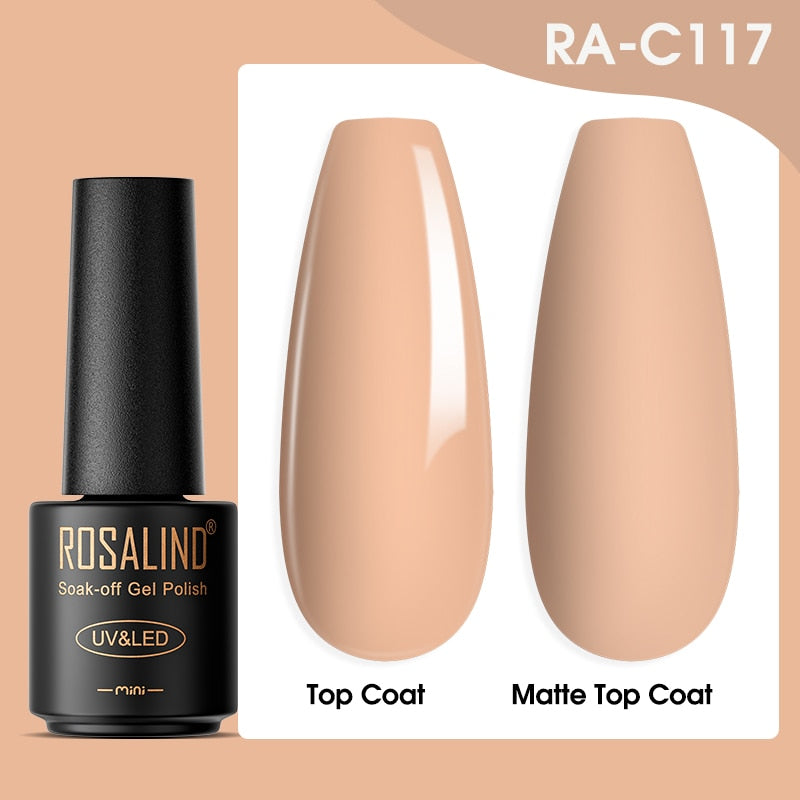 ROSALIND Gel-Nagellack-Lampe, alles für Nägel, Kunst, Maniküre, mit mattem Basis-Decklack, semi-permanenten Gellack-Nagelgel-Nagellacken