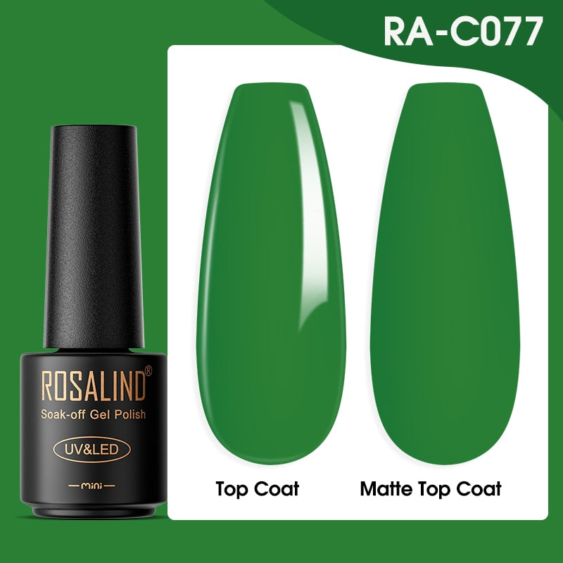 ROSALIND Gel-Nagellack-Lampe, alles für Nägel, Kunst, Maniküre, mit mattem Basis-Decklack, semi-permanenten Gellack-Nagelgel-Nagellacken