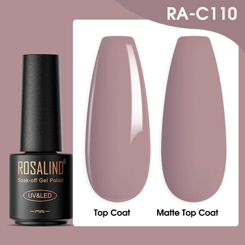 ROSALIND Gel-Nagellack-Lampe, alles für Nägel, Kunst, Maniküre, mit mattem Basis-Decklack, semi-permanenten Gellack-Nagelgel-Nagellacken