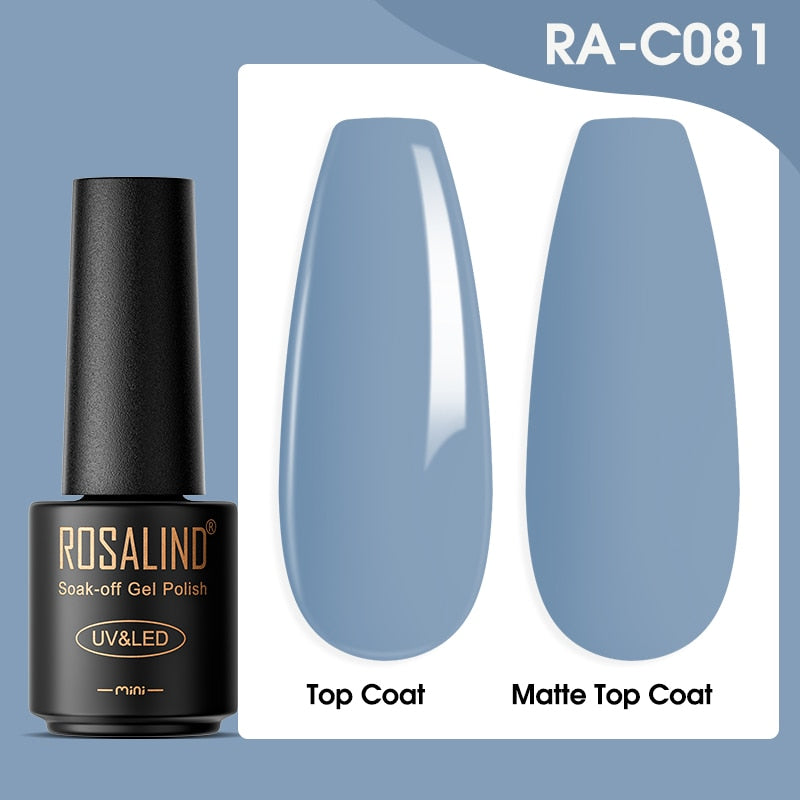 ROSALIND Gel-Nagellack-Lampe, alles für Nägel, Kunst, Maniküre, mit mattem Basis-Decklack, semi-permanenten Gellack-Nagelgel-Nagellacken