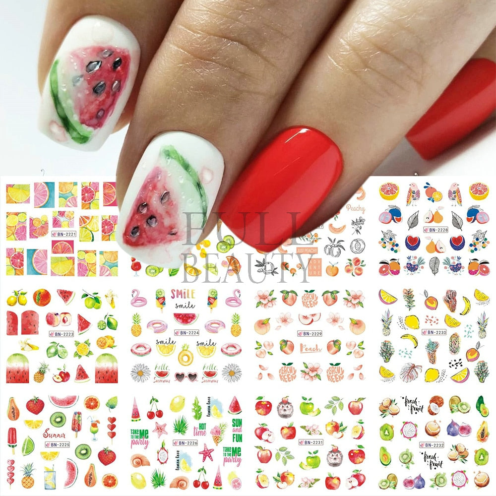 12pcs Valentines Manicure Love Letter Flower Sliders for Nails Inscriptions Nail Art Decoration Water Sticker Tips GLBN1489-1500