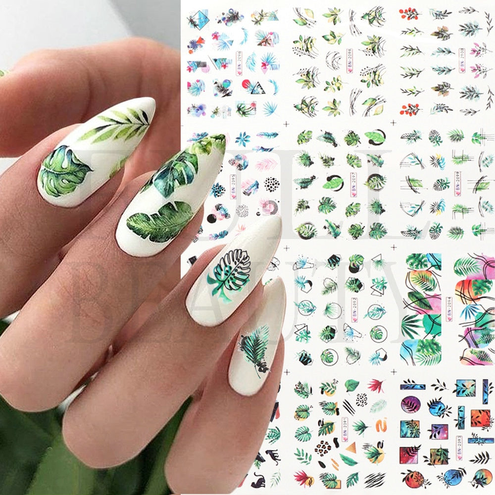 12pcs Valentines Manicure Love Letter Flower Sliders for Nails Inscriptions Nail Art Decoration Water Sticker Tips GLBN1489-1500