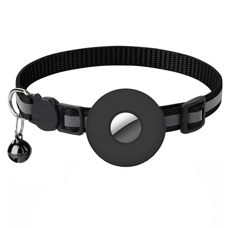 Airtag Pet Collar With Bell Reflective Adjustable Anti-lost Cat Dog Collar