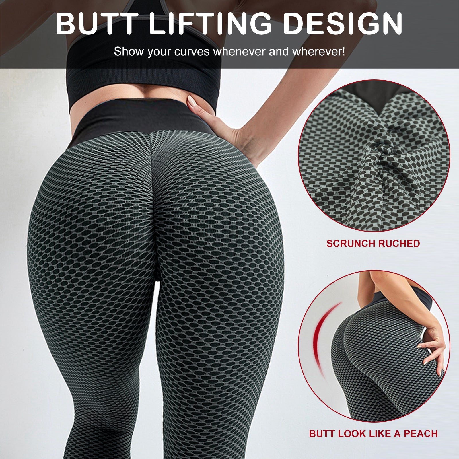 TIK Tok Leggings Damen Po Lifting Workout Strumpfhosen Plus Size Sport Yogahose mit hoher Taille Klein Amazon Banned