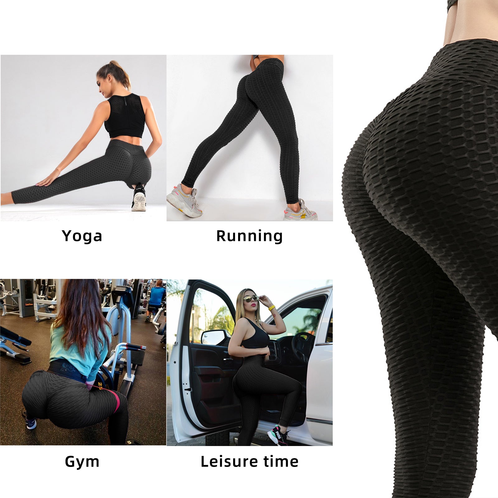 Frauen TIK Tok Leggings Bubble Textured Leggings Po Lifting Yoga Hose Schwarz Amazon Banned