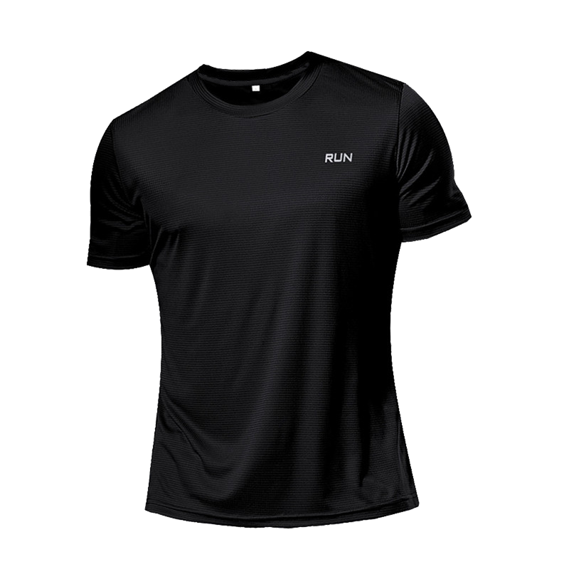 Hochwertiges Polyester-Lauf-T-Shirt für Herren, schnell trocknend, Fitness-Shirt, Trainingskleidung, Fitnessstudio, Sport-Shirt, Oberteil, leicht