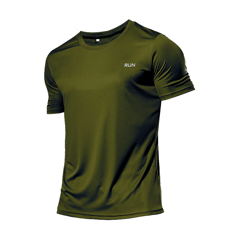 Hochwertiges Polyester-Lauf-T-Shirt für Herren, schnell trocknend, Fitness-Shirt, Trainingskleidung, Fitnessstudio, Sport-Shirt, Oberteil, leicht