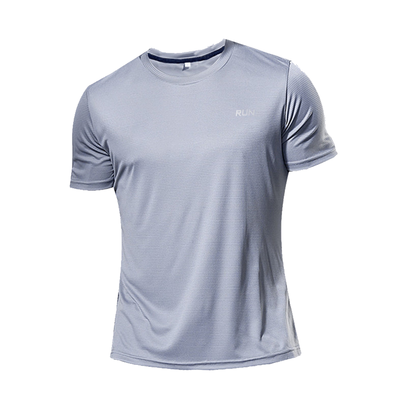 Hochwertiges Polyester-Lauf-T-Shirt für Herren, schnell trocknend, Fitness-Shirt, Trainingskleidung, Fitnessstudio, Sport-Shirt, Oberteil, leicht