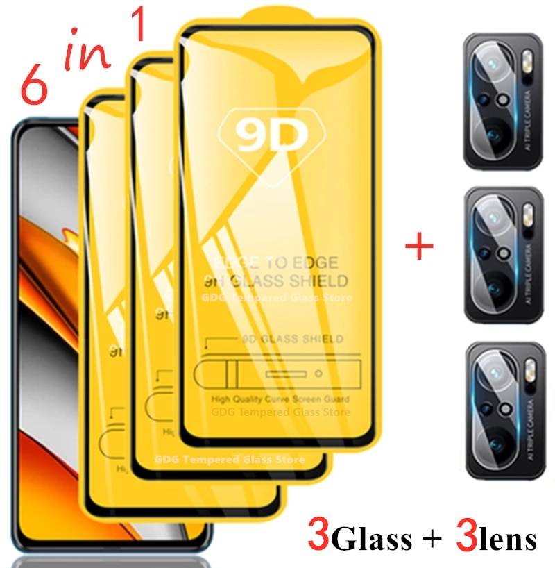 9D Schutzglas für Xiaomi Redmi Note 10 8 9 Pro 11 11s 9s 10s 5G Displayschutzfolien für Poco X3 Pro NFC F3 M3 M4 F4 Gt Glas