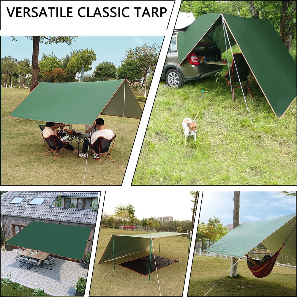 3x3m 3x4m 3x5m Tourist Markise mit 6 Pegs 6 Seile Wasserdichter Baldachin Sonnenschirm Garten Sonnenschirm Reise Camping Zelt Tarp