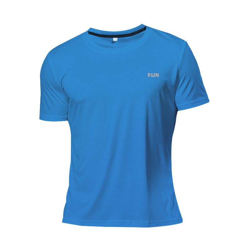 Hochwertiges Polyester-Lauf-T-Shirt für Herren, schnell trocknend, Fitness-Shirt, Trainingskleidung, Fitnessstudio, Sport-Shirt, Oberteil, leicht