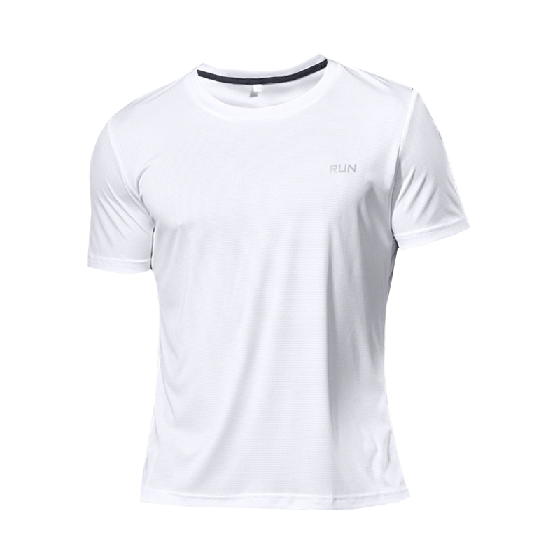 Hochwertiges Polyester-Lauf-T-Shirt für Herren, schnell trocknend, Fitness-Shirt, Trainingskleidung, Fitnessstudio, Sport-Shirt, Oberteil, leicht