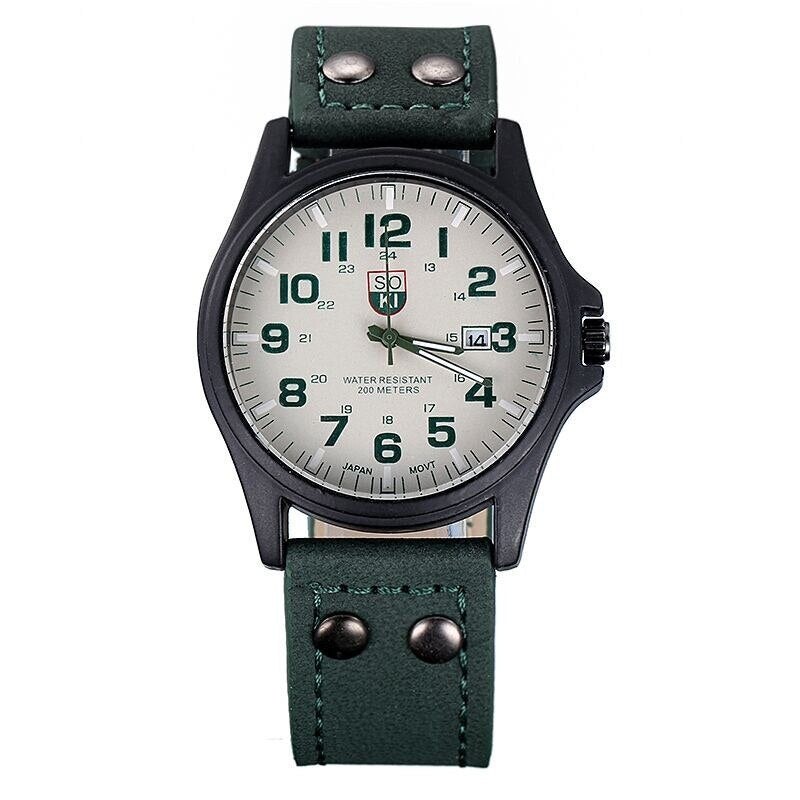 Marke Sport Militar Uhren Mode Lassig Quarzuhr Leder Analog Männer 2022 Neue SOKI Luxus Armbanduhr Relogio Masculino