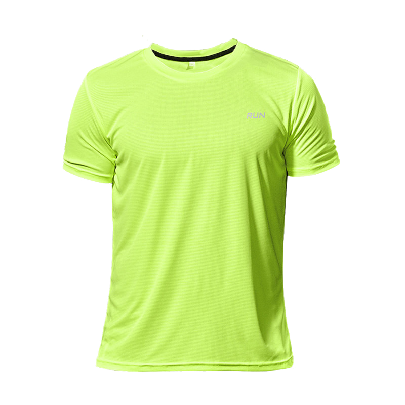 Hochwertiges Polyester-Lauf-T-Shirt für Herren, schnell trocknend, Fitness-Shirt, Trainingskleidung, Fitnessstudio, Sport-Shirt, Oberteil, leicht