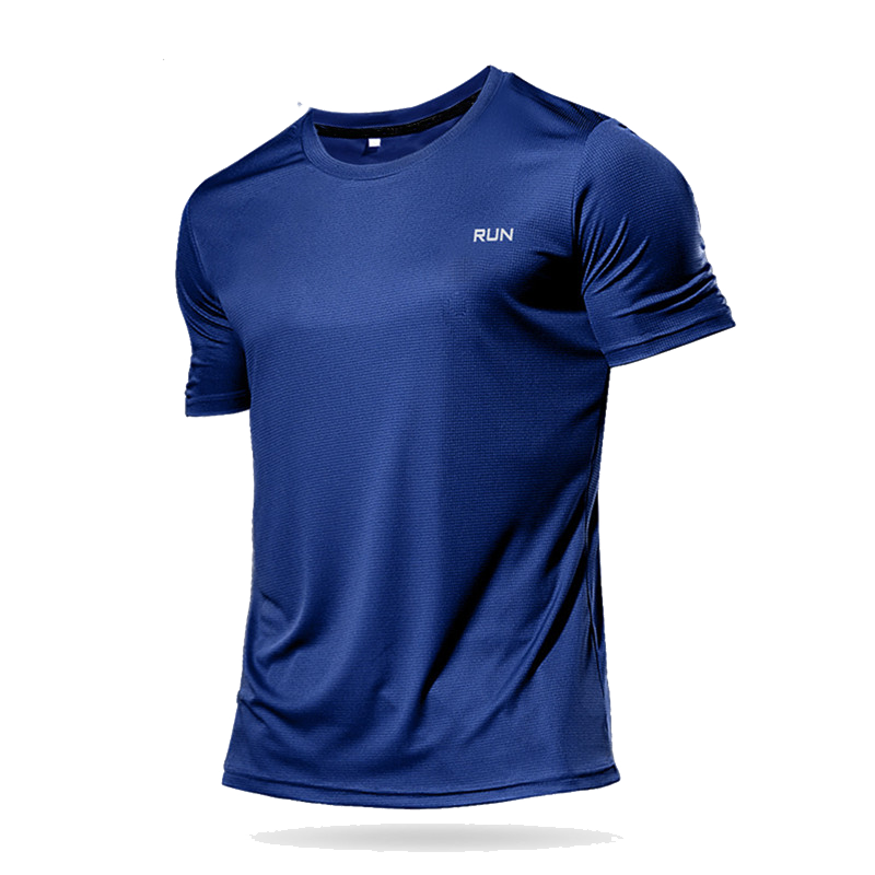 Hochwertiges Polyester-Lauf-T-Shirt für Herren, schnell trocknend, Fitness-Shirt, Trainingskleidung, Fitnessstudio, Sport-Shirt, Oberteil, leicht